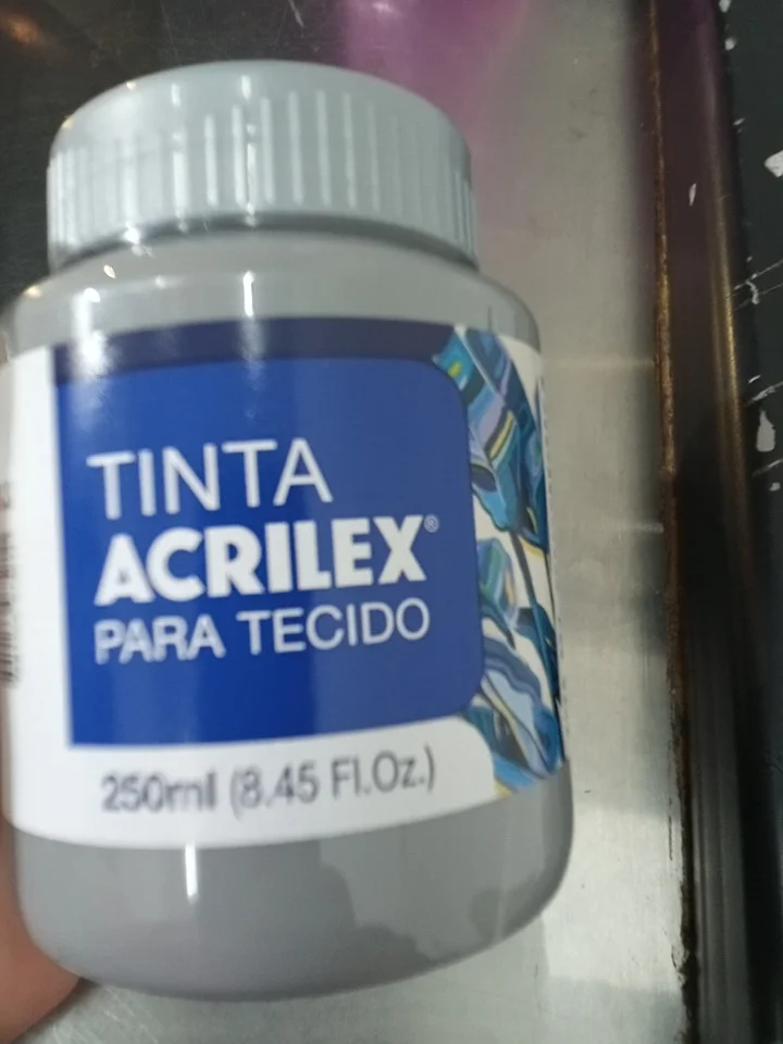 TINTA PARA TECIDO ACRILEX 250ML CINZA FOSCA LAVAVEL RESISTENCIA - 1