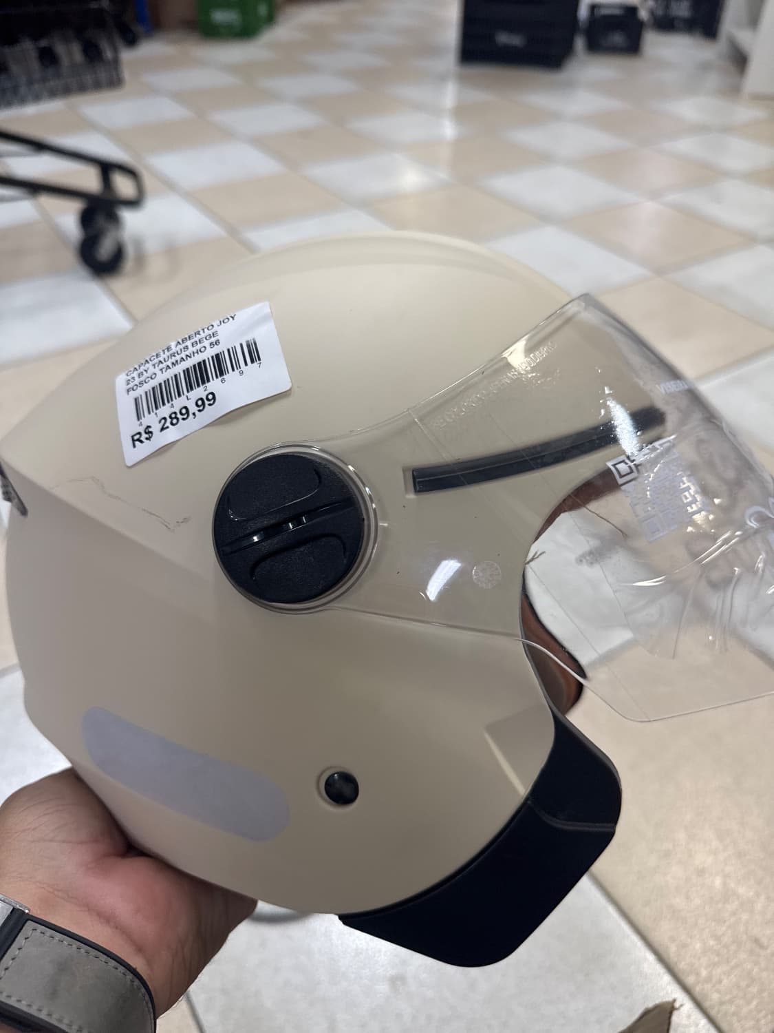 CAPACETE ABERTO JOY 23 BY TAURUS BEGE FOSCO TAMANHO 56 - 1